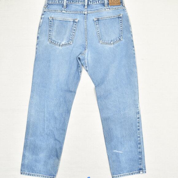 VTG All American Men's Straight Jeans Zip Cotton Blue Size 34x30 USA Made Stain - Picture 3 of 8